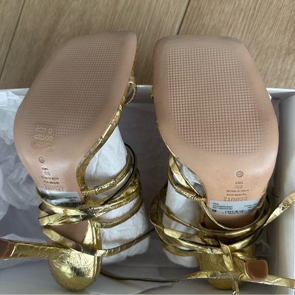 NWT Schutz Metallic Leather Sandal - Picture 9 of 11